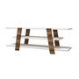 Hanah Home Soporte de TV Moderno Nórdico Nogal y Blanco - Montaje Pared, 120x42x33.6cm